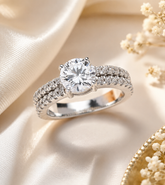 1.5 Carat American Diamond Solitaire Ring In 925 Sterling Silver