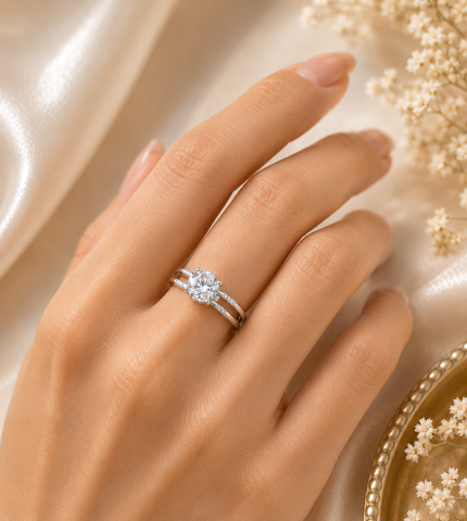 Elegant 1.5 Carat American Diamond Solitaire Ring in 925 Sterling Silver