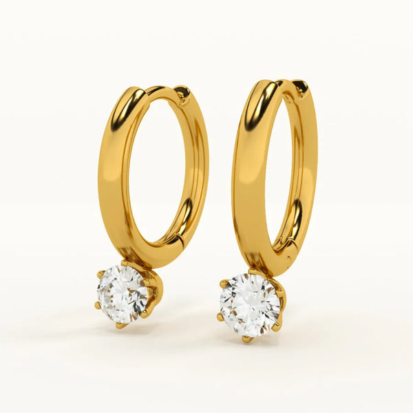 Athena Solitaire Hoop Earrings