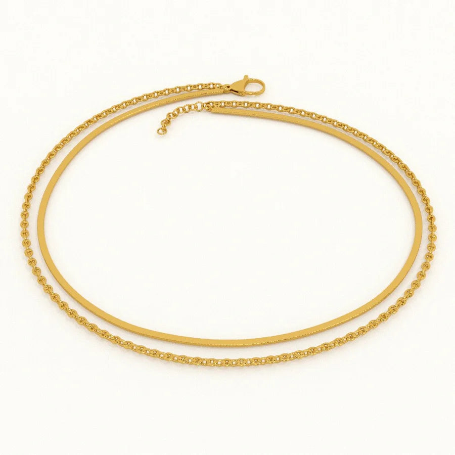 Two Layered Solid Cable Anklet