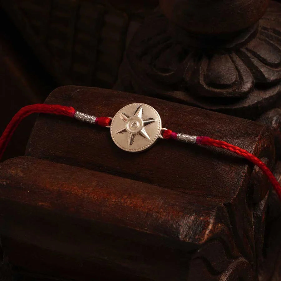 Karmic Circle 0.01 Carat Lab-Grown Diamond 999 Silver Rakhi