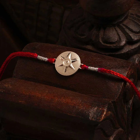 Karmic Circle 0.01 Carat Lab-Grown Diamond 999 Silver Rakhi